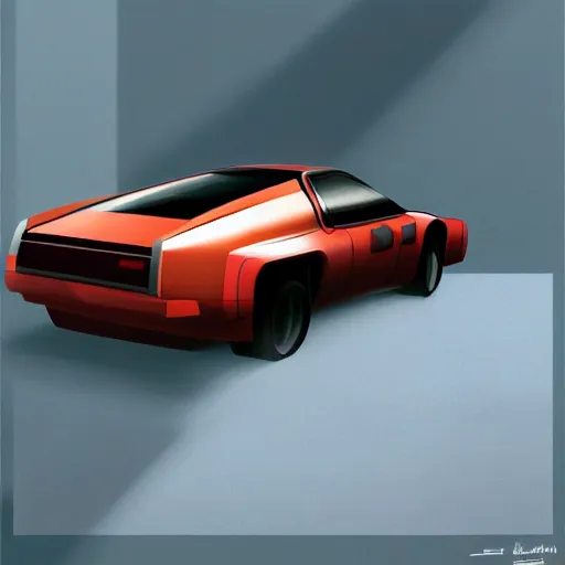 Prompt: redesigned old 1980's car as new, elegant, digital painting, concept art, smooth, sharp focus, art style from Wang Ke and Greg Rutkowski and Bruce Kaiser and Scott Robertson and Dmitry Mazurkevich and Doruk Erdem and Jon Sibal, small style cue from Blade Runner and Minority Report and iRobots