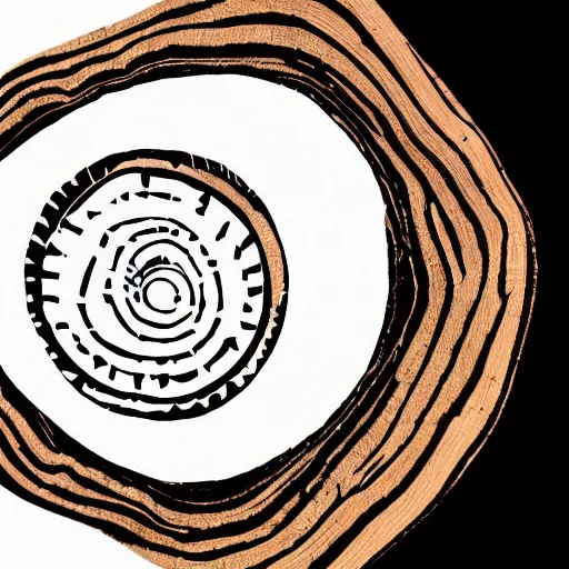 Image similar to simple logo of a circle, tree trunk cross section with age rings