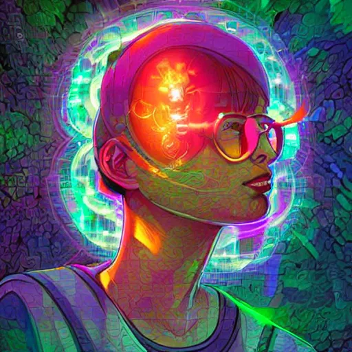 Image similar to skill magic geek inside matrix deepdream radiating a glowing aura stuff loot legends stylized digital illustration video game icon artstation lois van baarle, ilya kuvshinov, rossdraws,