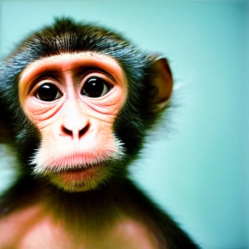 Image similar to cute baby monkey photo, KODAK Portra 160 Professional
