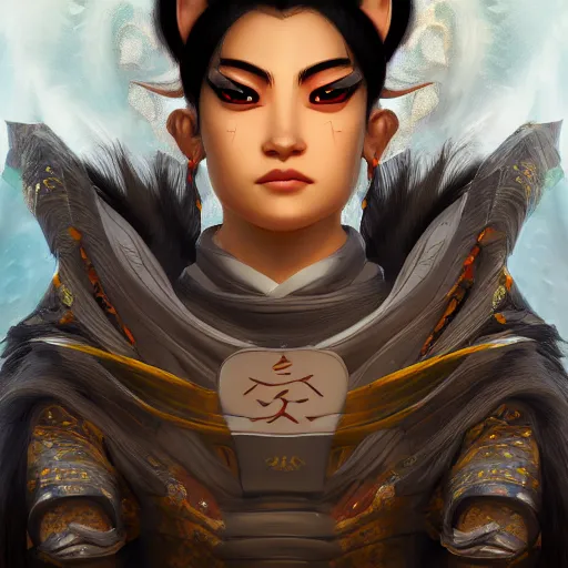 Image similar to portrait of Avatar Kyoshi, digital art, highly detailed, intricate, sharp focus, Trending on Artstation HQ, deviantart, unreal engine 5, 4K UHD image