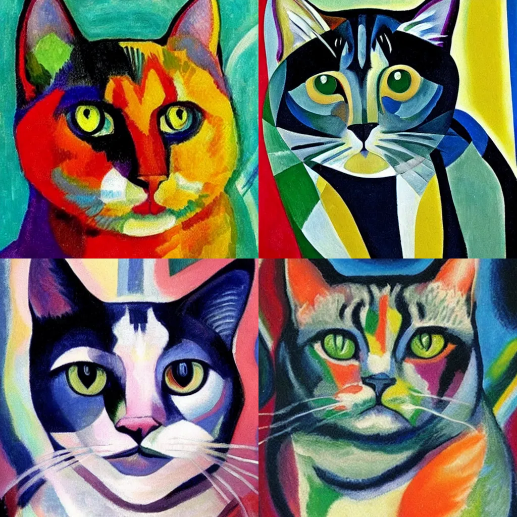 Prompt: cat robert delaunay portrait beautiful