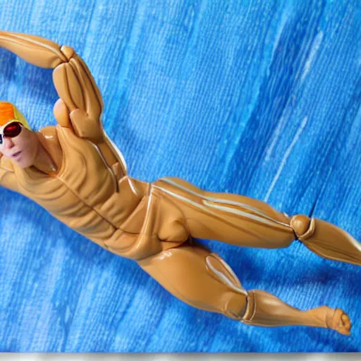 Image similar to Swimmer action figure, highly detailed, studio lighting