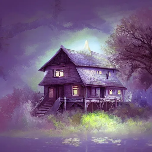 Prompt: a house, fantasy, digital art