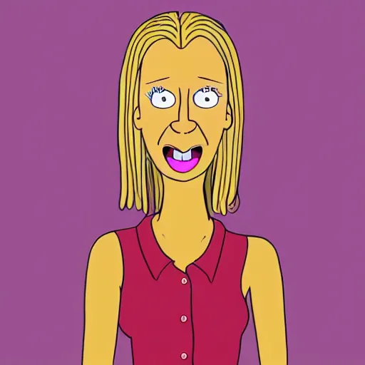 Image similar to bojack horseman style portrait of phoebe buffay