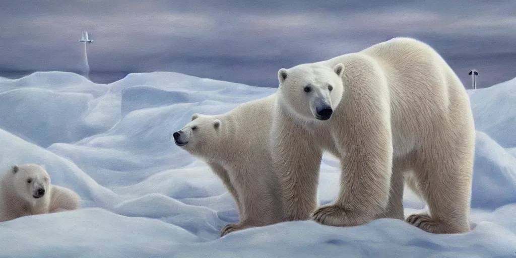 Image similar to saint polar bear, religious art, breathtaking realistic, photorealistic in the style of realism