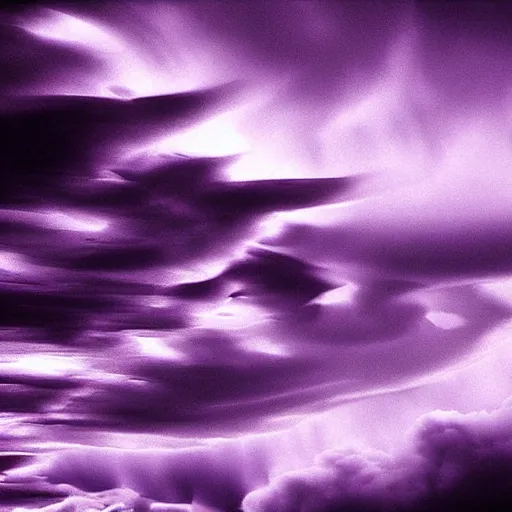 Image similar to amazing photo of purple clouds in the shape of a tornado, digital art, beautiful dramatic lighting