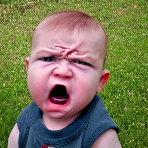 Prompt: angry baby. nazi