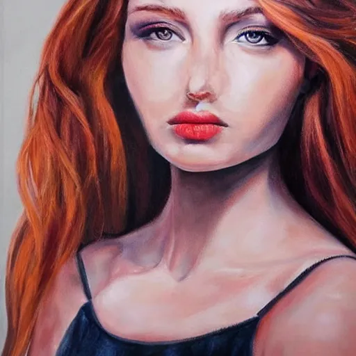 Prompt: incredibly realistic painting of woman