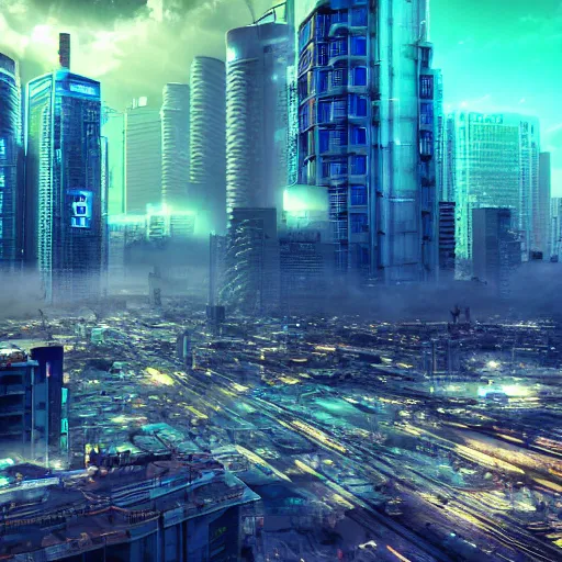 Image similar to tel aviv as an utopian cyberpunk city epic sky photography octane render hyper realistic detailed