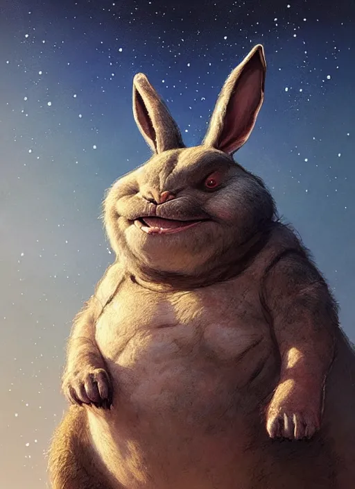 Prompt: hyper realistic, zoomed out portrait of a adorable, cute, happy, big chungus in star wars, by greg rutkowski, scott m fischer, artgerm, loish, anne stokes, alexandros pyromallis