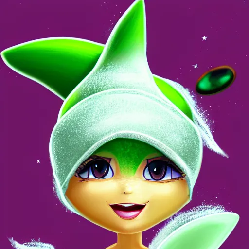 Image similar to detailed 4k UHD digital painting of chibi Tinkerbell in a coffee cup hungover with heavy eyeliner wearing a towel