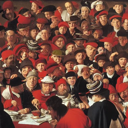 Prompt: a photo of where's wally, by caravaggio