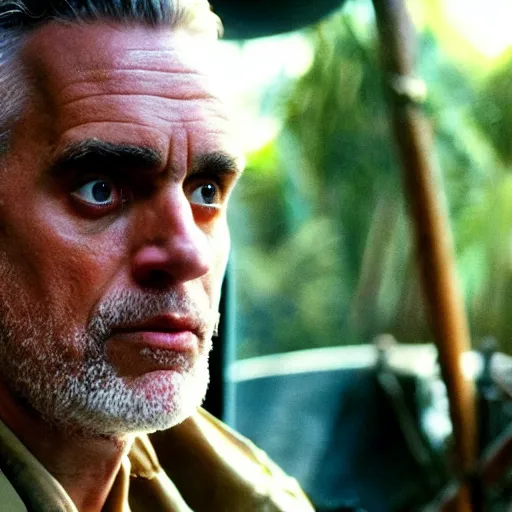 Image similar to jordan peterson as captain benjamin in apocalypse now, 8k resolution, full HD, cinematic lighting, award winning, anatomically correct