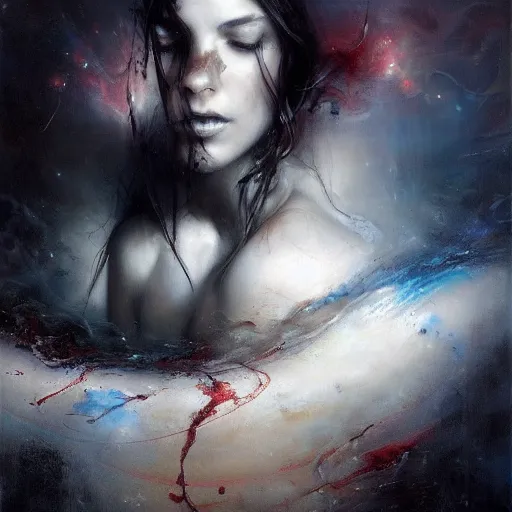 Prompt: life is infinitely heavier than the heaviness of all things by raymond swanland, highly detailed, abstract