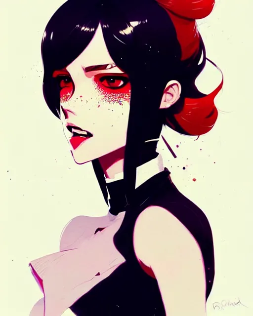 Prompt: a ultradetailed painting of a stylish woman wearing french maid outfit, by conrad roset, greg rutkowski and makoto shinkai trending on artstation