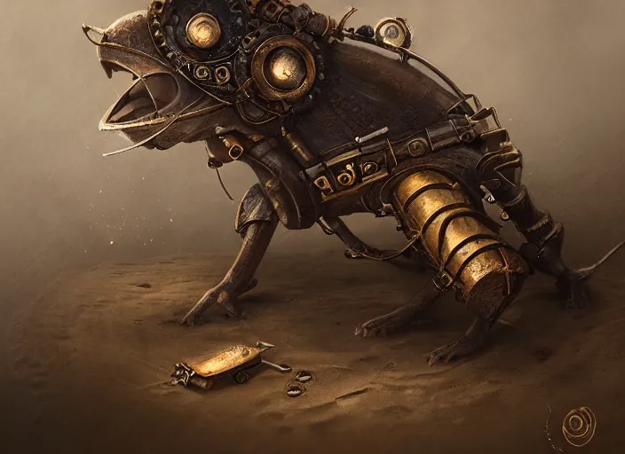 Prompt: ashigaru steampunk mouse, hard focus, art station, by jessica rossier and hr giger, cinematic