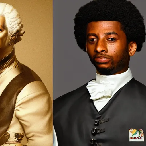 Image similar to award winning uhd neo afro future 2 1 savage robot george washington slave