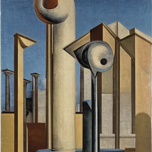 Image similar to An artwork by Giorgio de Chirico