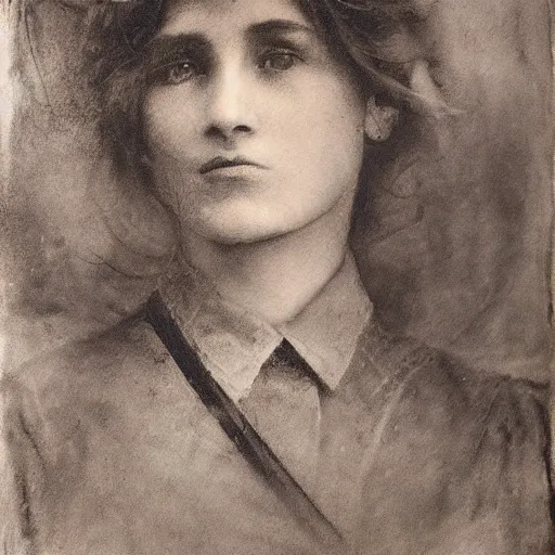 Image similar to ww 1 action heroine by alfred stevens in charcoal