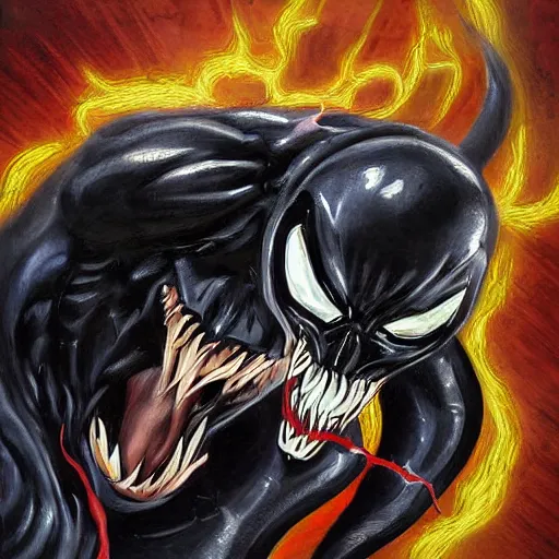 Image similar to artwork of venom by arian mark