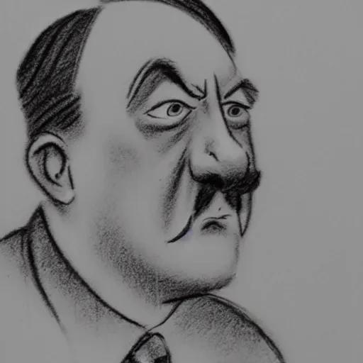 Image similar to milt kahl pencil sketch of adolf hitler