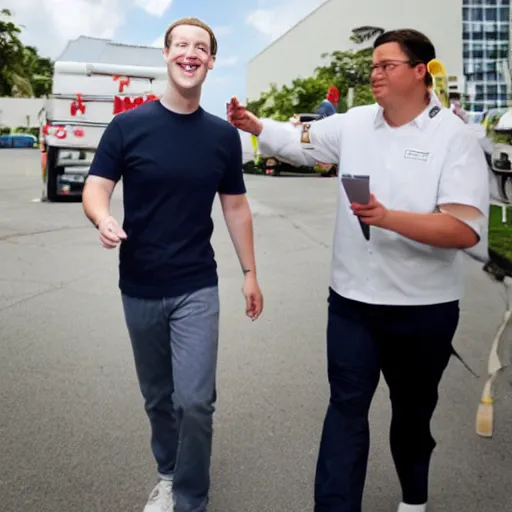 Prompt: mark Zuckerberg wearing a McDonald’s employee outfit