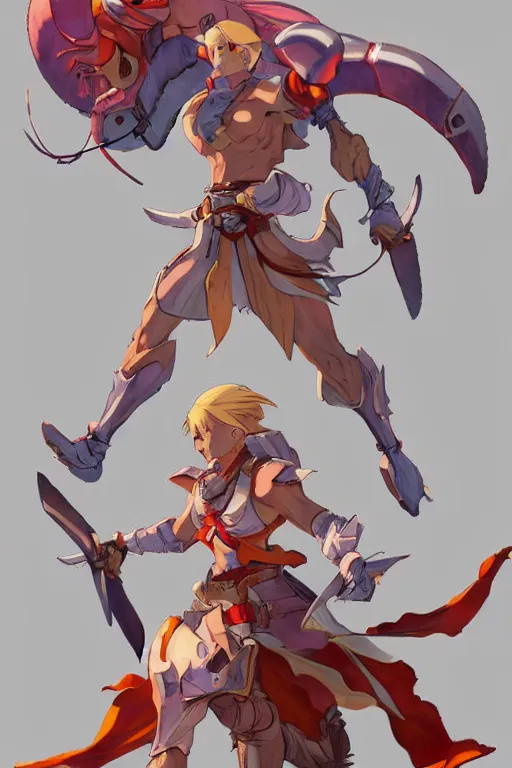 Image similar to character of breath of fire 4 by the artist Alessandro pizzi . Rendering the full body . Sharp focus, full of details, by utsurowazaru mono and Jason Nguyen , art book, trending on artstation and cell shading