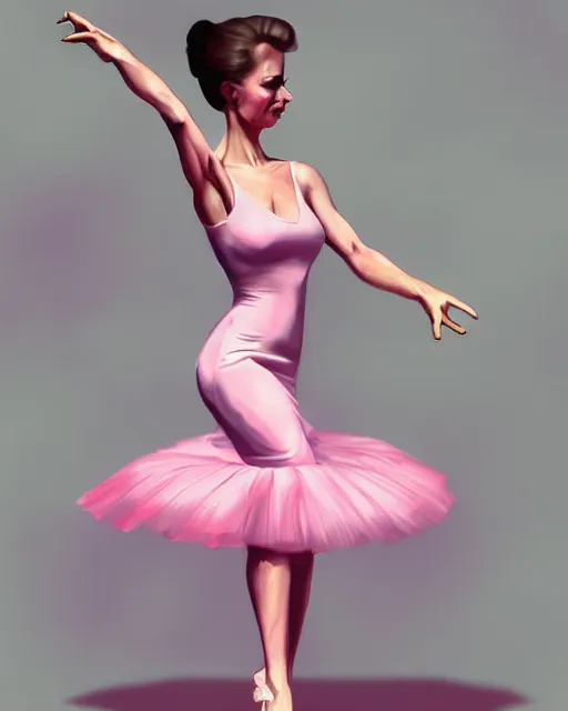 Image similar to tom cruise wearing a pink ballerina dress, dramatic lighting, digital art, artgerm, artstation