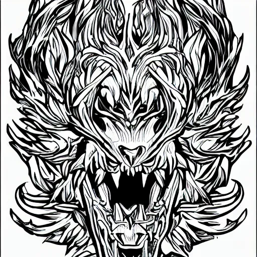 Prompt: manticore, line art, detailed