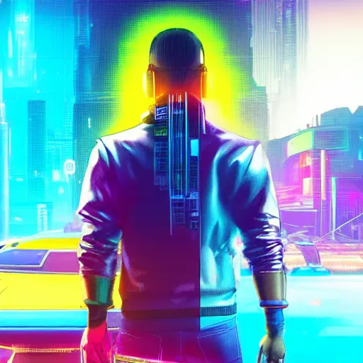 Prompt: rainbow cat in the style of cyberpunk 2 0 7 7, 8 k, hd, vibrant, light reflection