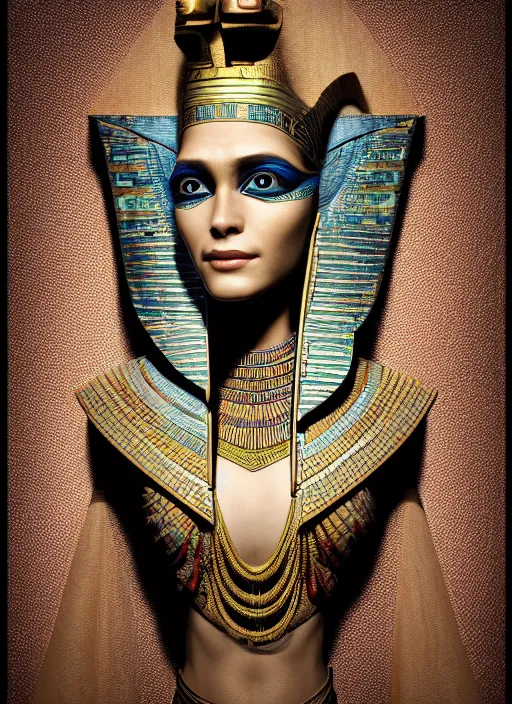 Image similar to an anthropomorphic beautiful female wizard of pharaoh portrait wearing robe, fine art, award winning, intricate, elegant, sharp focus, octane render, hyperrealistic, cinematic lighting, highly detailed, digital painting, 8 k concept art, art by jamie hewlett and z. w. gu, masterpiece, trending on artstation, 8 k