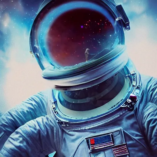 Prompt: an epic portrait of an astronaut entering the micro realm of the microscopic multiverse, cinematic lighting, under a microscope, Artstation, highly detailed, insane detailed