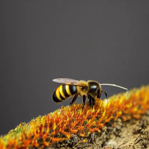 Image similar to national geographic two insect bees in smoking a cigarette