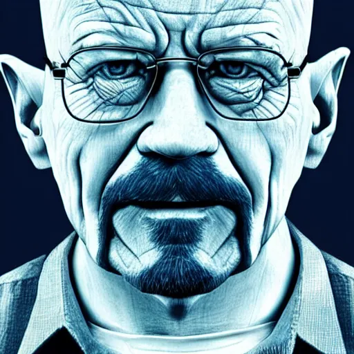 Prompt: realistic photo of walter white in a shape of troll face