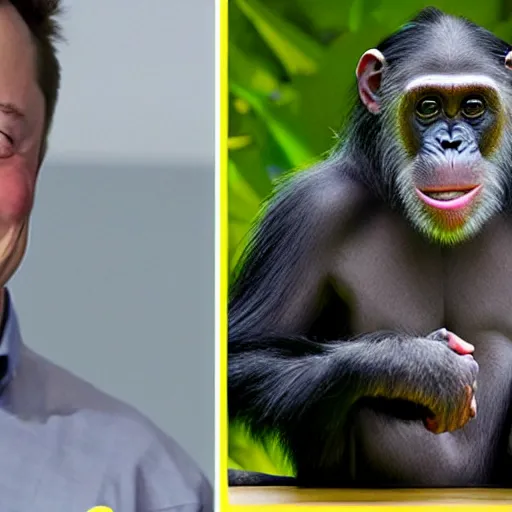 Image similar to elon musk as a chimpanzee