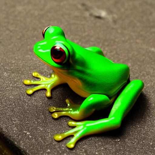 Image similar to green glowing frog