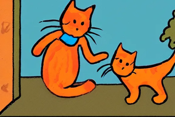 Image similar to a very intricate panel of the comic heathcliff starring heathcliff the orange cat, award - winning crisp details