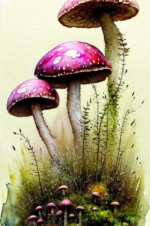 Image similar to soft texture muted saturation!!!!!!!!!!! ( ( ( ( watercolor giant flowers, giant mushrooms, moss granular dripping running. ) ) ) ) ) by jean baptiste monge!!!!!!!!!!!!!!!!!!!!!!!!!!!!!!