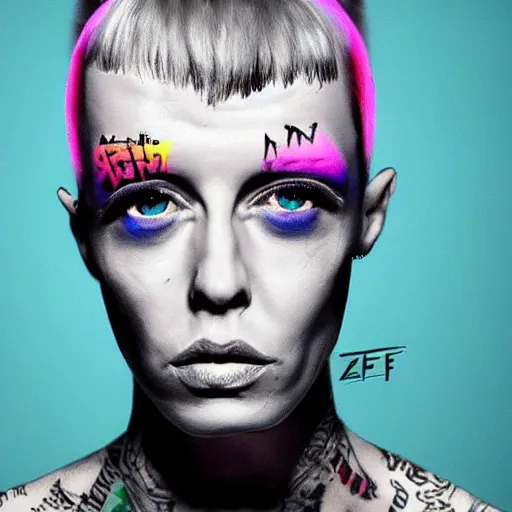 Image similar to zeff art style die antwoord photo realistic