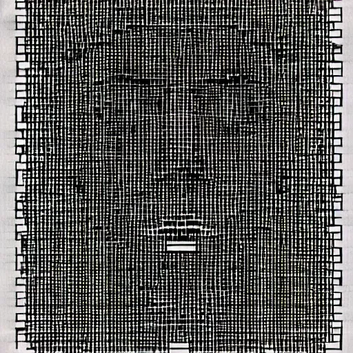 Image similar to ascii art created with oil paint