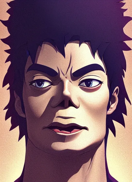 Prompt: centered!! macro head portrait of medieval happy singing king michael jackson, artstation, detailed cartoon, elegant, digital painting, concept art, smooth, sharp focus, illustration, ghibli, makoto shinkai, don bluth, fujita goro, jean giraud, akihiko yoshida, tom whalen 8 k