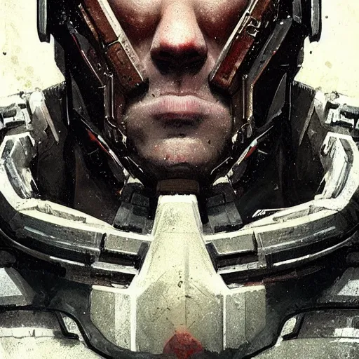 Image similar to portrait of sam worthington by greg rutkowski as a character from dead space