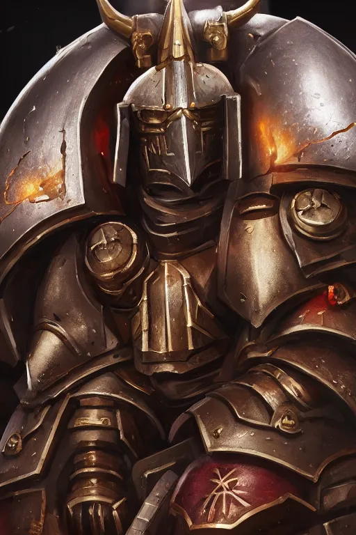 Image similar to armor portrait heros warhammer 4 0 k horus heresy fanart - the primarchs emperor by johannes helgeson animated with vfx concept artist & illustrator global illumination ray tracing hdr fanart arstation zbrush central hardmesh 8 k octane renderer comics stylized