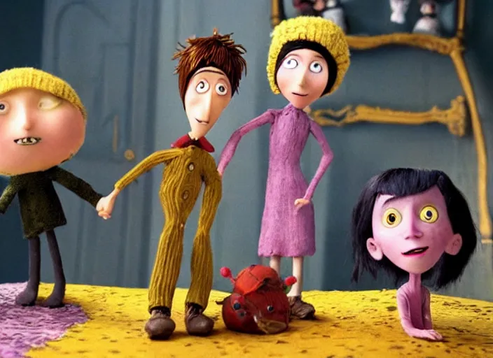 Image similar to a very high resolution image from a new movie. stop motion. coraline. directed by wes anderson