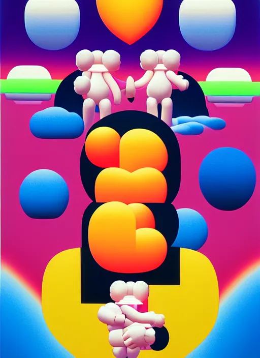 Prompt: love language by shusei nagaoka, kaws, david rudnick, airbrush on canvas, pastell colours, cell shaded, 8 k