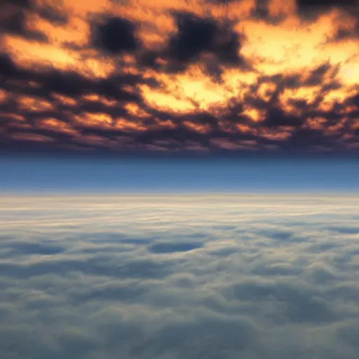 Image similar to cloudy sky dawn, realistic, above the sky