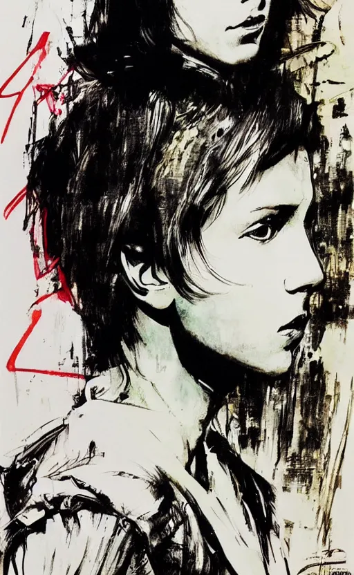 Image similar to Portrait of Millie Bobby Brown by Yoji Shinkawa