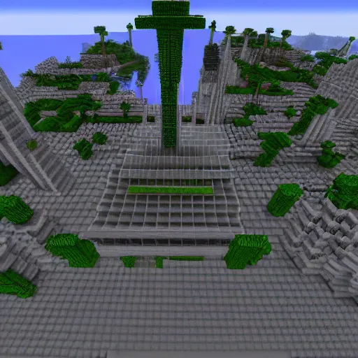 Image similar to futuristic city in Minecraft