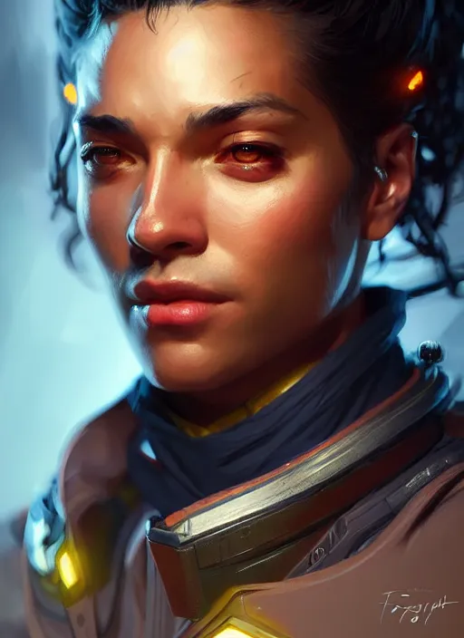 Image similar to portrait of fausto silva in apex legends, intricate, elegant, glowing lights, highly detailed, digital painting, artstation, glamor pose, concept art, smooth, sharp focus, illustration, art by artgerm and greg rutkowski, artey freytag